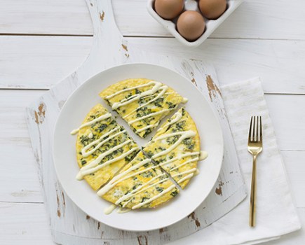 Kale Frittata with Creamy Lemon Sauce