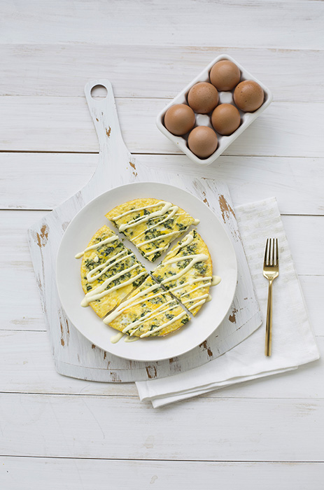 Kale Frittata with Creamy Lemon Sauce