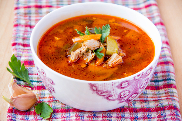 Chicken and harissa soup
