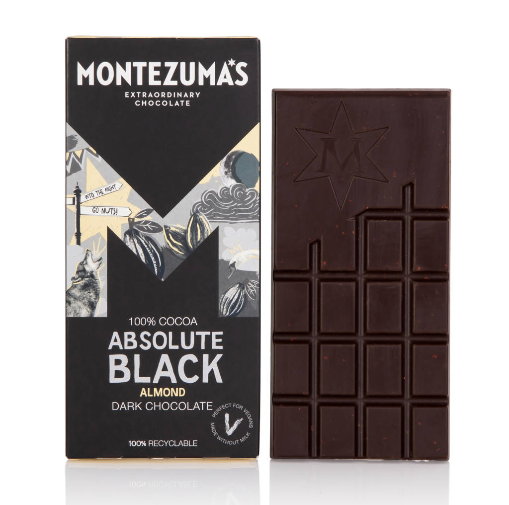 Montezumas Absolute Black Chocolate Bar with Almonds