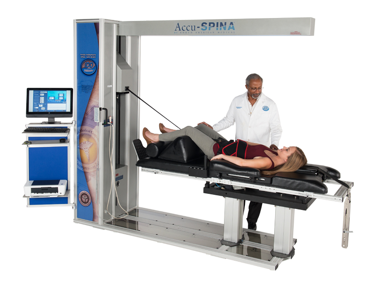 Back pain is treated with the IDD Therapy machine