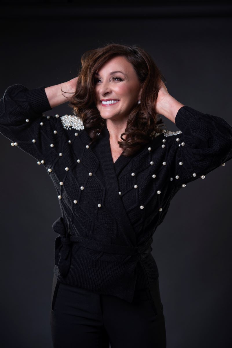 shirley ballas wearing black jumper