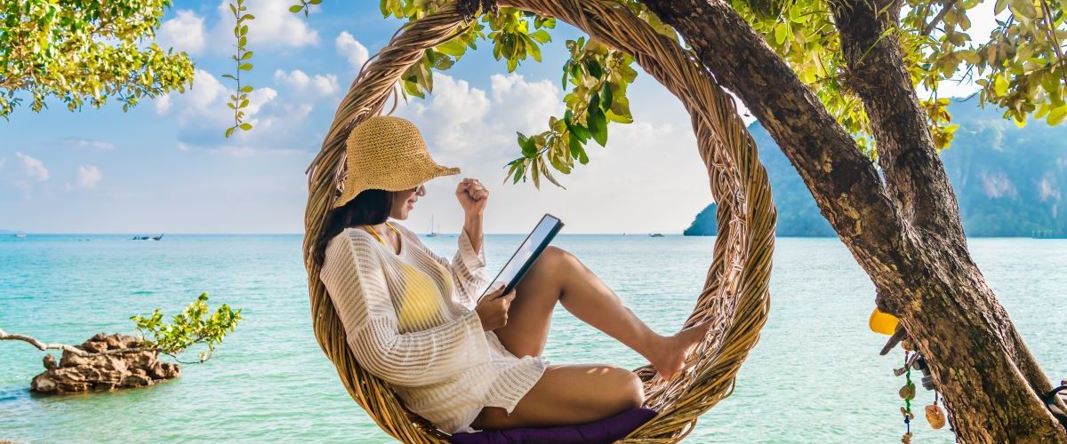 woman relaxing on holiday