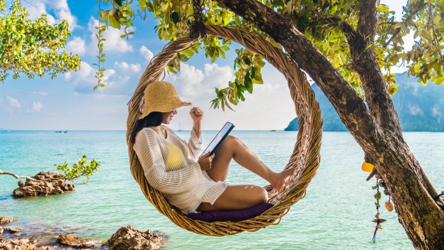 woman relaxing on holiday