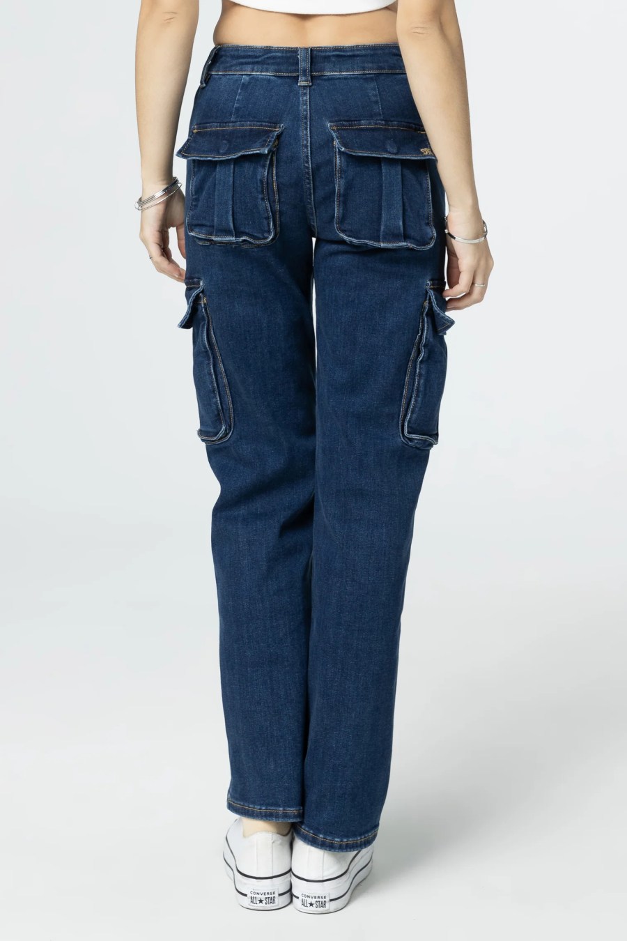 Denim cargo jeans continue to be a wardrobe staple
