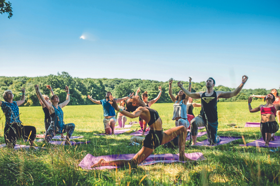 wilderness festival, yoga class