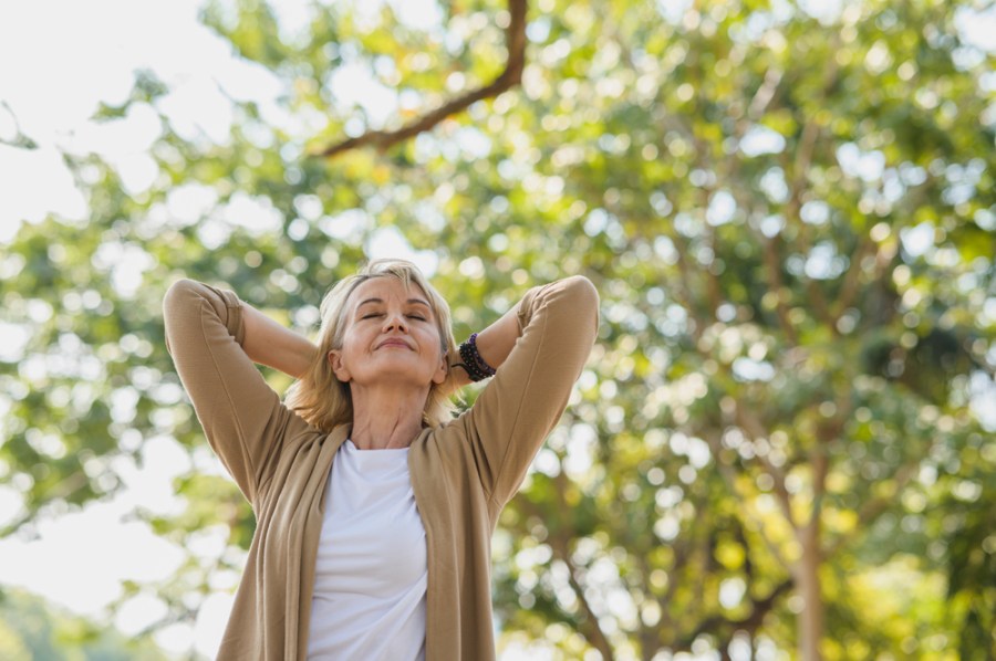 woman self-care spring