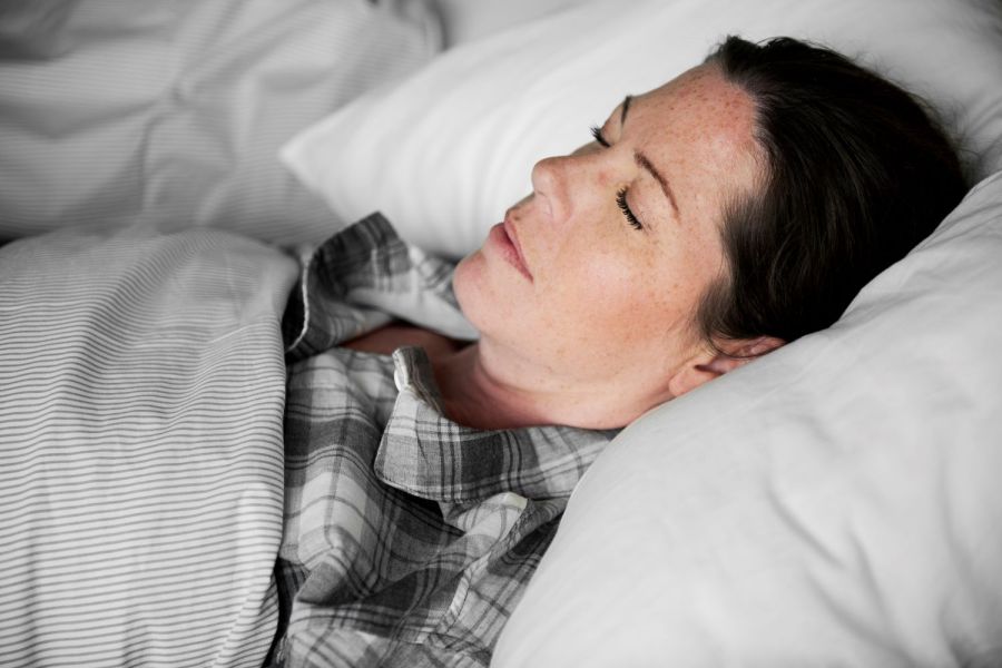 woman sleeping soundly at night