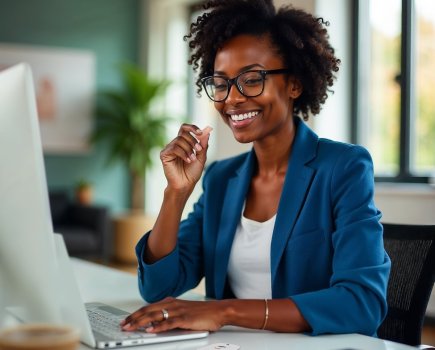 woman at desk taking IBSA Iron Orodispersible Film