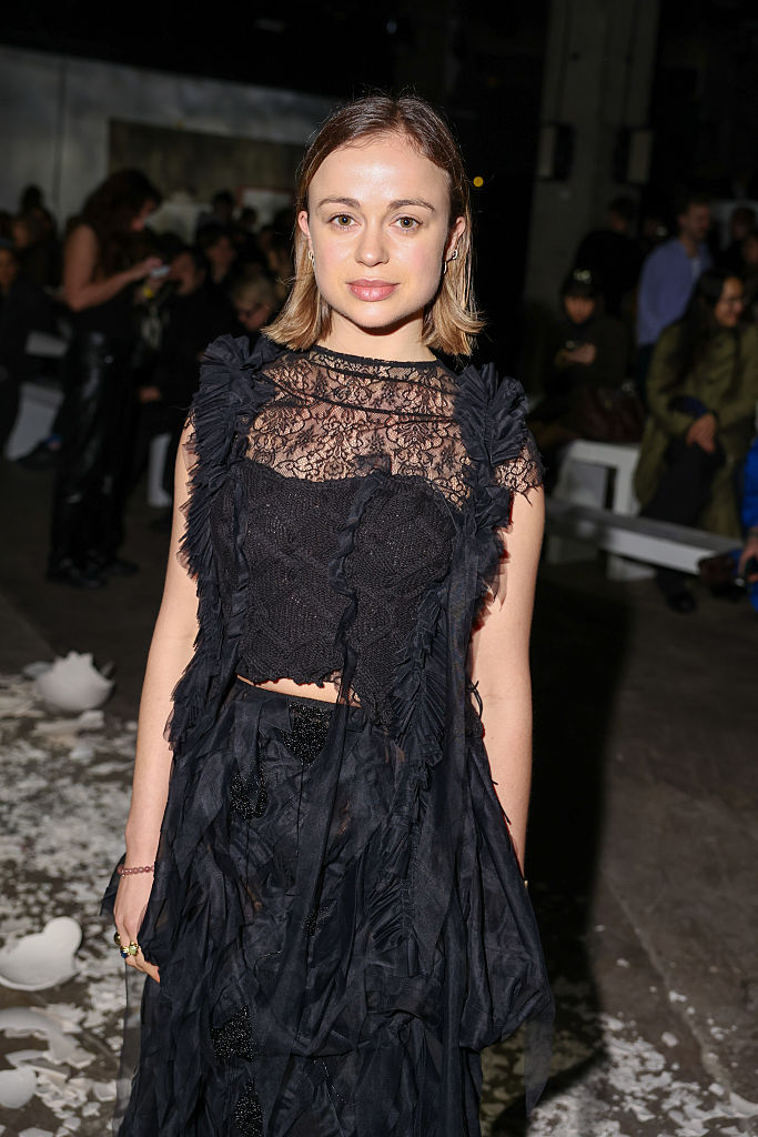 Lady Amelia Windsor attends the Pauline Dujancourt show during London Fashion Week February