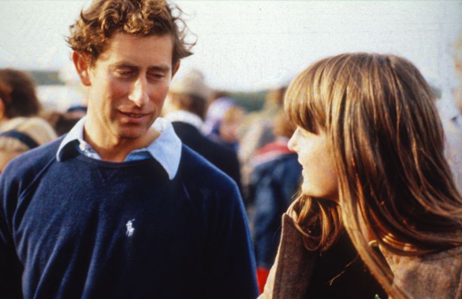 Prince Charles speaks to his then-girlfriend Lady Jane Wellesley at Windsor Great Park
