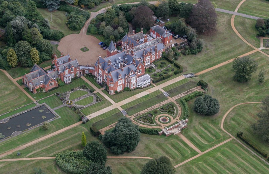 Aerial view of Bagshot Park the Royal residence of Prince Edward, Earl of Wessex and Sophie, Countess of Wessex 