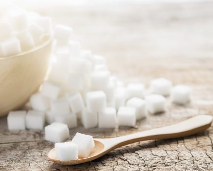 sugar cubes on a spoon