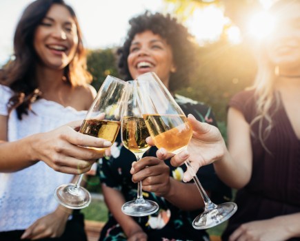 Type 2 diabetes is made worse by drinking alcohol - three ladies drinking champagne